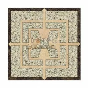 Square Collage Stone Floor Tiles 3d model