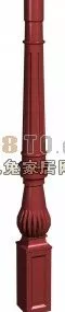 Chinese Handrail Column Wooden Style 3d model