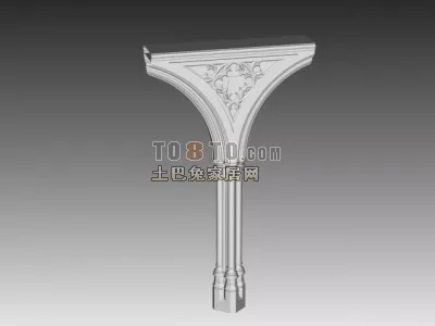 Classic Column With Carved Head Decorative 3d model Classic Column With Carved Head Decorative 3d model