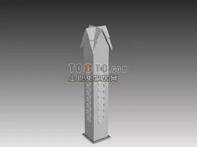 Decor Base Column Square Shape 3d model