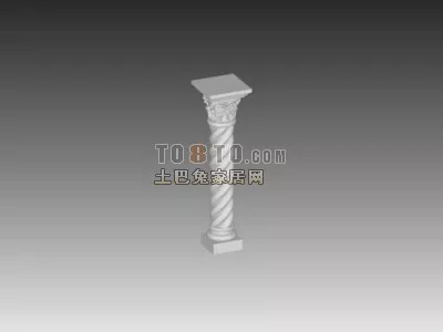 Iron Handrail Floral Shape 3d model