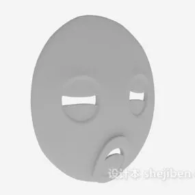 African Round Mask Traditional Ornament 3d model