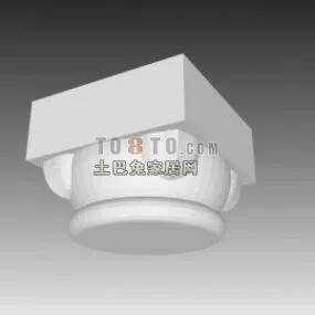 Construction Column Head Carved Style 3d model