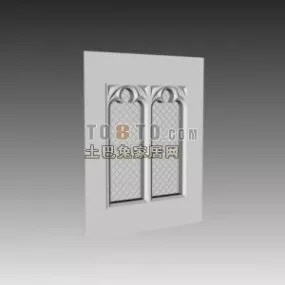 Carved European Window 3d model