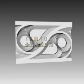 European Frame Decoration Carved Stone 3d model