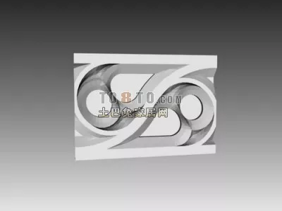 Modern Decor Frame Carved Style 3d model