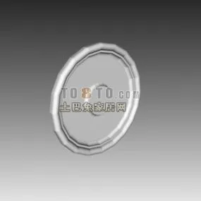 Circle Plaster Frame Decoration 3d model