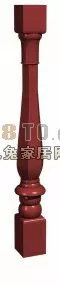Wood Handrail Terrace Railing Baluster 3d model
