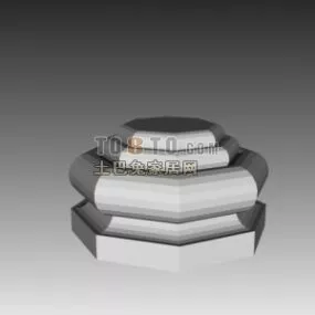Stone Octagon Column Base 3d model