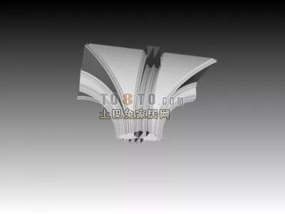 Construction Column Head Carved Style 3d model