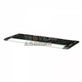 Black White Keyboard Computer Gadget 3d model