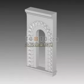 European Classic Gate Fence Component 3d model