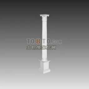 European Round Column Construction Component 3d model