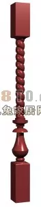 Wrought Iron Handrail Stair 3d model