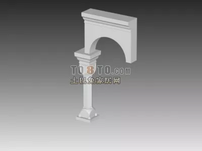 European Arc Wall Column 3d model European Arc Wall Column 3d model