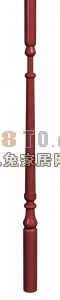 Baluster Handrail Column Red Wood 3d model Baluster Handrail Column Red Wood 3d model