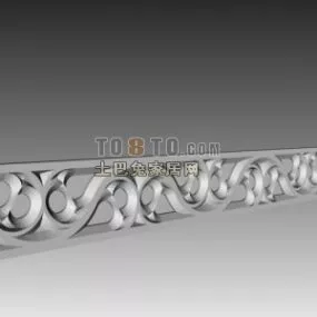 European Carved Molding Component 3d model