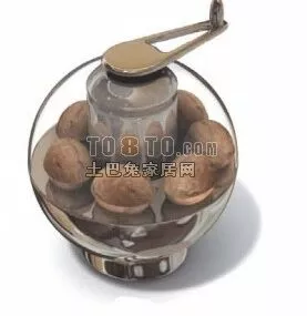 Kitchen Glass Jar With Food 3d model