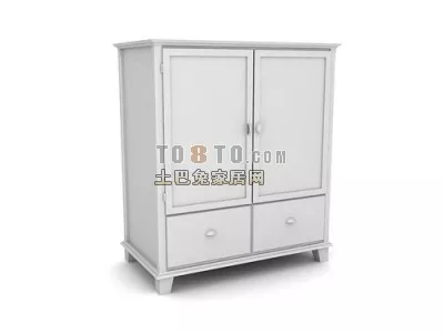Bar Counter Wine Cabinet With Lamp 3d model