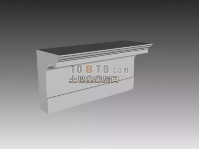 European Wall With Carved Window 3d model