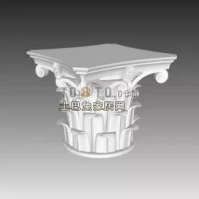 European Corinthian Column Head 3d model