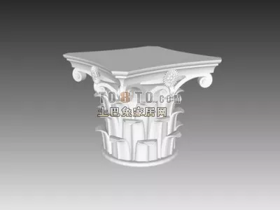 European Corinthian Column Head 3d model European Corinthian Column Head 3d model