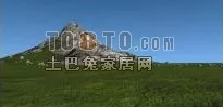 Mountain Terrain With Grass Texture 3d model