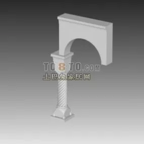 European Classic Arc Wall With Column 3d model