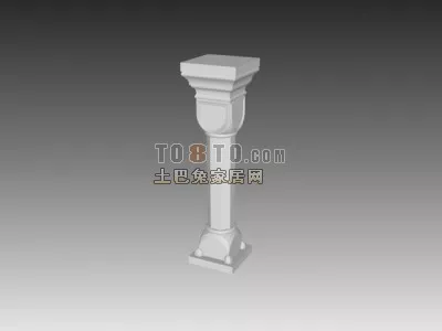 European Handrail 3d model European Handrail 3d model