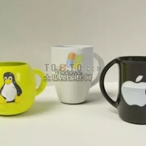 Ceramic Cup Tableware Combination 3d model