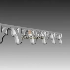 European Classic Top Frame Carved Style 3d model