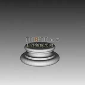 European Column Base Round Column 3d model