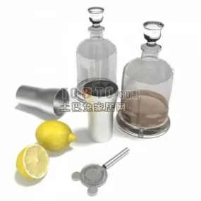 Kitchen Bottles Set 3d model