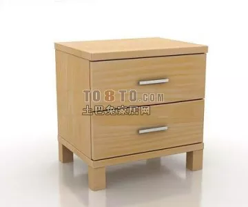 Modern Bedside Table White Color 3d model