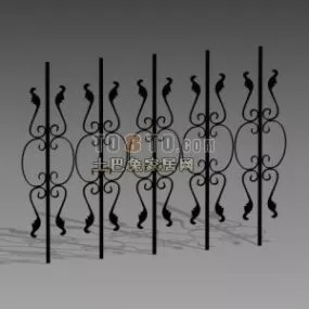 Iron Railing Pattern 3d model