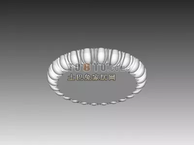 Cylinder Column Carved Style 3d model