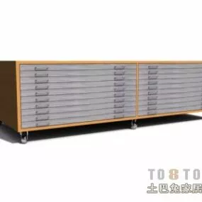 Office Cabinet Wooden Material 3d model
