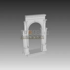 European Stone Arc Wall Decoration 3d model