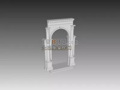 European Stone Arc Wall Decoration 3d model European Stone Arc Wall Decoration 3d model