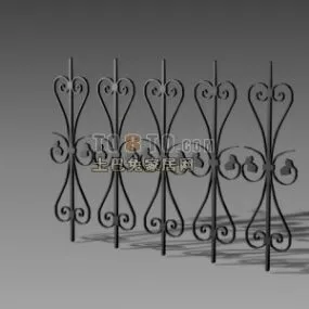 Iron Railing Antique Pattern 3d model