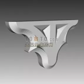 European Flower Plaster Decoration 3d model