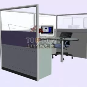 Work Table Unit U Shape 3d model