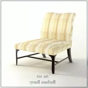 Single Chair Yellow Fabric 3d model