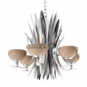 Ceiling Luster Lamp Circle Shade 3d model