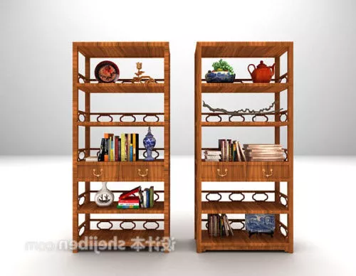 Chinese Style Brown Wooden Display Cabinet 3d model Chinese Style Brown Wooden Display Cabinet 3d model