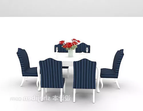 White European Dinning Table 3d model White European Dinning Table 3d model