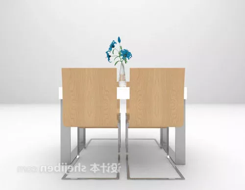 Dinning White Table Chair Set Combination 3d model Dinning White Table Chair Set Combination 3d model