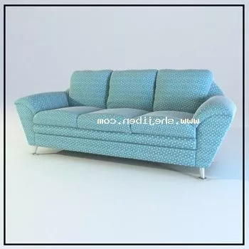 Three Seats Sofa Blue Color 3d model Three Seats Sofa Blue Color 3d model