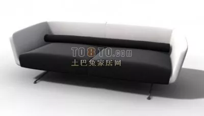 Sectional Sofa Three Seats With Cushions 3d model
