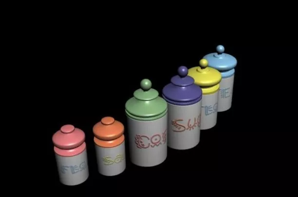 Glass Jar On Tray 3d model